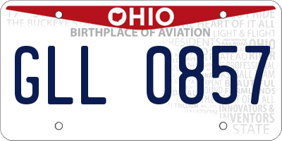 OH license plate GLL0857