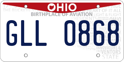 OH license plate GLL0868