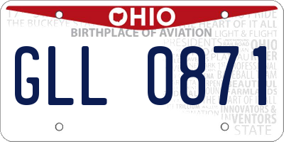 OH license plate GLL0871