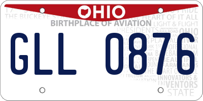 OH license plate GLL0876