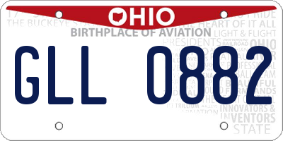 OH license plate GLL0882