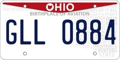 OH license plate GLL0884