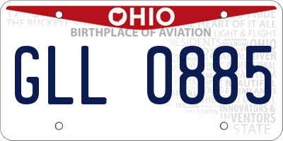 OH license plate GLL0885