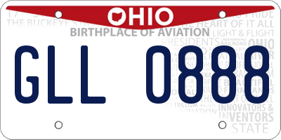 OH license plate GLL0888