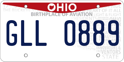 OH license plate GLL0889