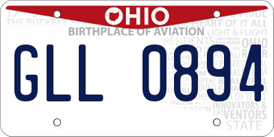 OH license plate GLL0894