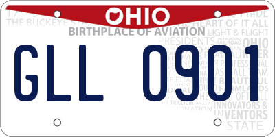 OH license plate GLL0901