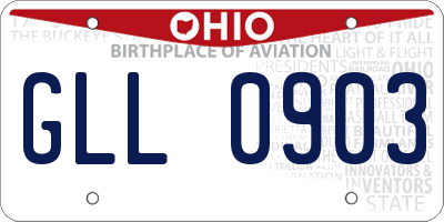 OH license plate GLL0903
