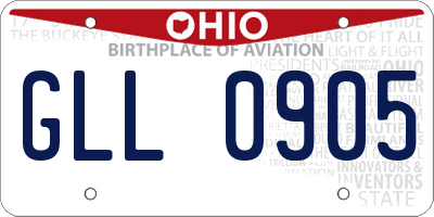 OH license plate GLL0905