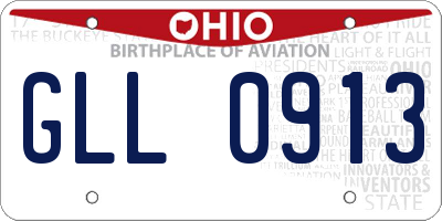 OH license plate GLL0913