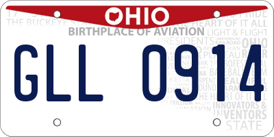 OH license plate GLL0914