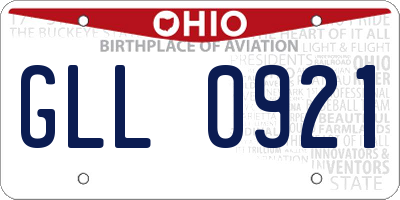 OH license plate GLL0921