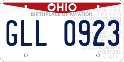 OH license plate GLL0923