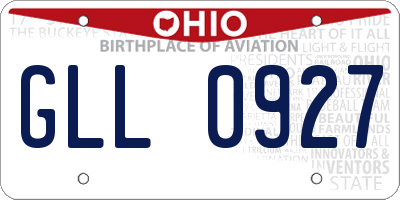 OH license plate GLL0927