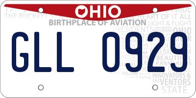 OH license plate GLL0929