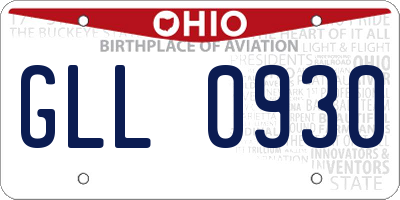 OH license plate GLL0930