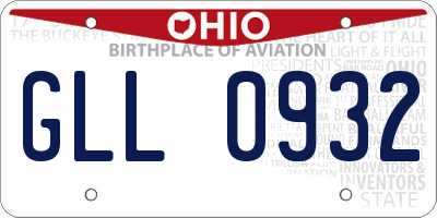 OH license plate GLL0932