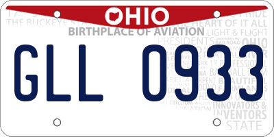 OH license plate GLL0933