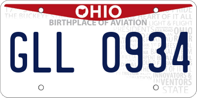 OH license plate GLL0934
