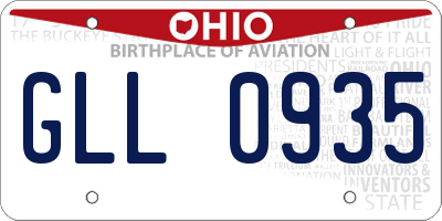 OH license plate GLL0935