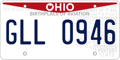 OH license plate GLL0946