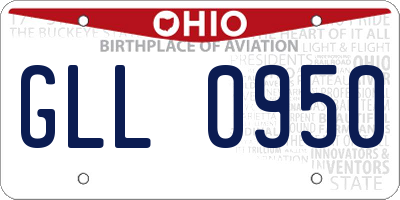 OH license plate GLL0950