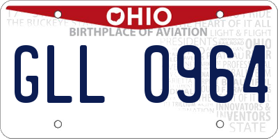 OH license plate GLL0964