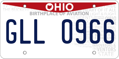 OH license plate GLL0966