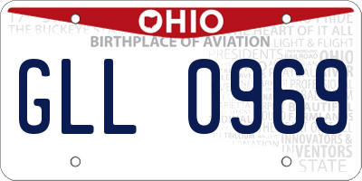 OH license plate GLL0969