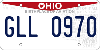 OH license plate GLL0970