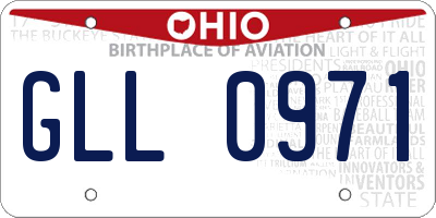 OH license plate GLL0971