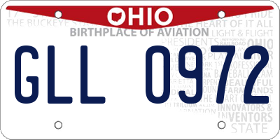 OH license plate GLL0972