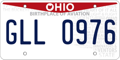 OH license plate GLL0976