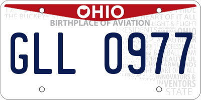 OH license plate GLL0977