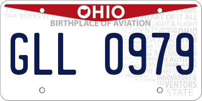 OH license plate GLL0979