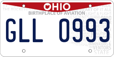 OH license plate GLL0993