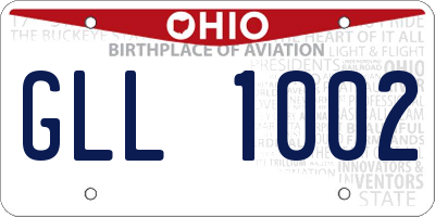 OH license plate GLL1002