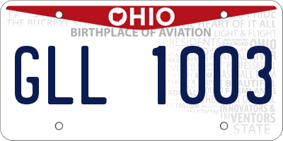 OH license plate GLL1003