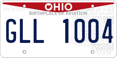 OH license plate GLL1004