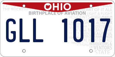 OH license plate GLL1017