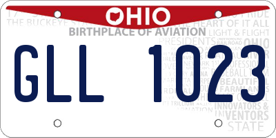 OH license plate GLL1023