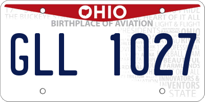 OH license plate GLL1027