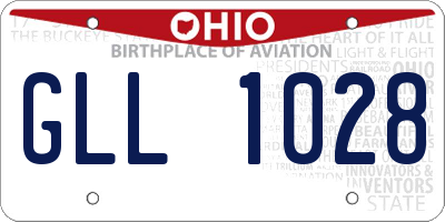 OH license plate GLL1028