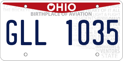 OH license plate GLL1035