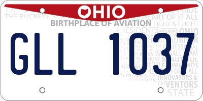 OH license plate GLL1037