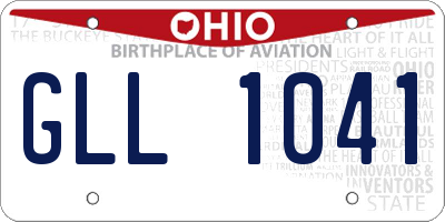 OH license plate GLL1041