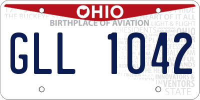 OH license plate GLL1042