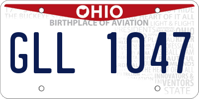 OH license plate GLL1047