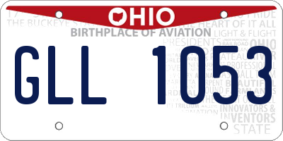 OH license plate GLL1053