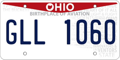 OH license plate GLL1060